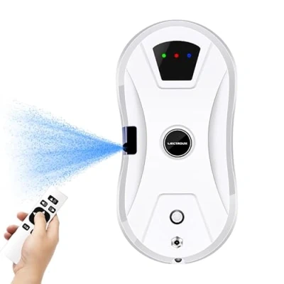 Afbeelding van LIECTROUX YW610 Ramenreinigingsrobot Automatische Waterverstuiving 30 ml Waterreservoir Afstandsbediening Hoge Prestatie Wit