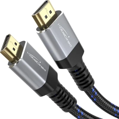 Afbeelding van KabelDirekt 4K HDMI kabel, onbreekbare nylon mantel 4 m 4K@60Hz (Extra koper voor snelle Ultra HD compatibel met 2.0, High Speed Ethernet, Blu ray/PS5/Xbox Series X/Switch)