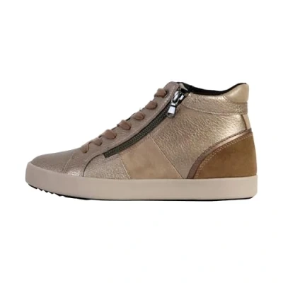 Afbeelding van Geox Blomiee Sneakers hoog, Dames, Maat: 37, Taupe Leer en imitatieleer