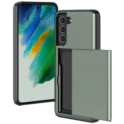 Afbeelding van Samsung Galaxy S21 FE Hoesje Kunststof iMoshion Hardcase/Backcover Donkergroen Telefoonhoesje