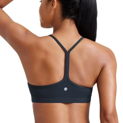 Afbeelding van CRZ Yoga Vrouwen Low Impact Strappy Gewatteerde Sport BH Y Racer Back Spaghetti Riemen Tops echte marine XS