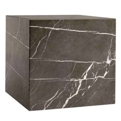 Afbeelding van Audo Copenhagen Plinth Cubic bijzettafel 40x40 Kendzo marmer grijs