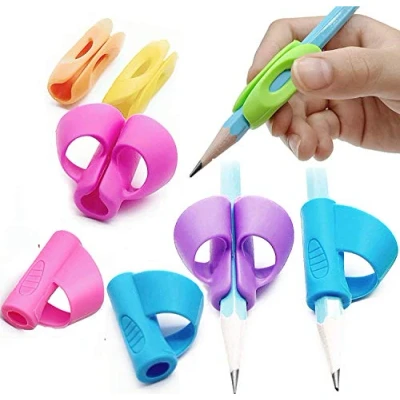 Afbeelding van 8 x schrijfhulp voor kinderen grip schrijfpotlood handgrepen pennenhouder houding kind linkshandig rechts
