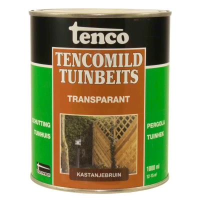 Afbeelding van Tenco Tencomild Tuinbeits Transparant 1 ltr kastanjebruin Buiten onderhoud
