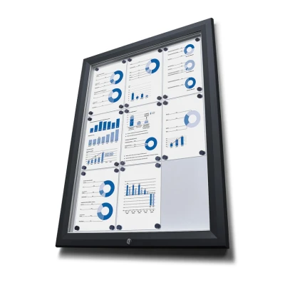 Afbeelding van Vergrendelbaar Notitiebord Outdoor SCT met Gasveer 12 X A4 Zwart Syna SCT12XA4PHC9005 Horeca &amp; Professioneel