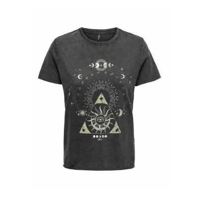 Afbeelding van ONLY Onllucy LIFE REG S/S JRS NOOS Tshirt print black, Dames, Maat: XS, Black