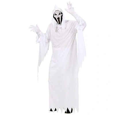 Afbeelding van Widmann Spook &amp; Skelet Kostuum Wit White Ghost Man / Beige Large Halloween Verkleedkleding