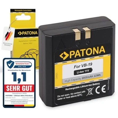 Afbeelding van PATONA Batterij Vervanger voor Godox VB18 VB19 Battery 2000mAh Compatibel met V850, V850II, V860, V860II Flash Speedlite