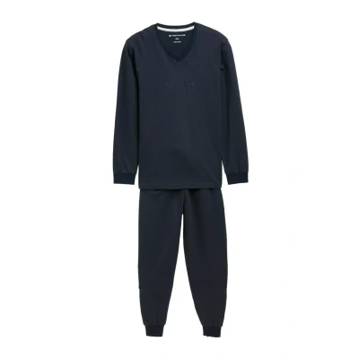 Afbeelding van TOM Tailor SET Pyjama, Heren, Maat: Small, Blue dark solid