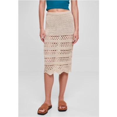 Afbeelding van Urban Classics 3/4 Crochet Kokerrok, Dames, Maat: Small, Softseagrass