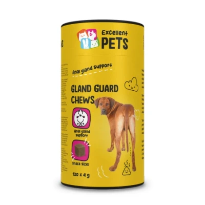 Afbeelding van Excellent Pets Gland Guard Chews Kauwsnoepjes Zachte snacks Ondersteunt de Natuurlijke leging van Anaalklieren Bevordert Spijsvertering en een Evenwichtige Darmflora Glutenvrij Bevat Prebiotica Probiotica 120 stuks
