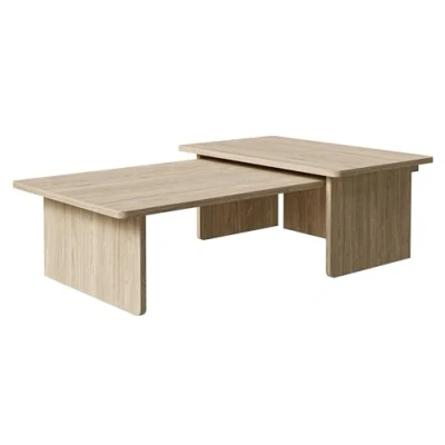 Afbeelding van Selsey Usalo Set van twee tafels 140x90 en 90x55 cm Geolied eiken