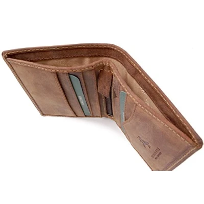 Afbeelding van Visconti Heren Portemonnee Hunter Leer Geschenk Doos 705 Arrow Olie Tan RFID