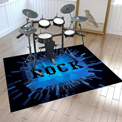 Afbeelding van Drum Rug Mat Geluiddichte Tapijt Non Slip Professionele Rechthoek Elektronische Jazz Kit,Drum Voor Bass Snare En Andere Muziekinstrumenten