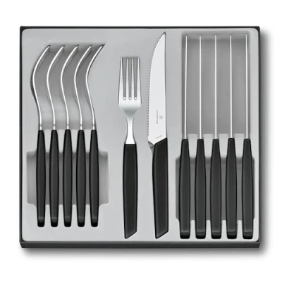 Afbeelding van Victorinox Bestekset Swiss Modern 12 delig Zwart Steakmes/Vork
