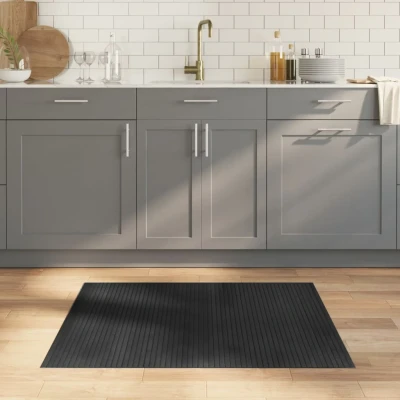 Afbeelding van Vloerkleed rechthoekig 80x100 cm bamboe grijs
