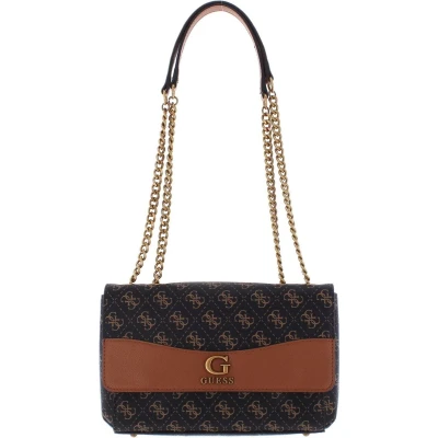 Afbeelding van GUESS Schoudertas Nell Logo Convertible Xbody Flap Brown / Cognac Donkerbruin