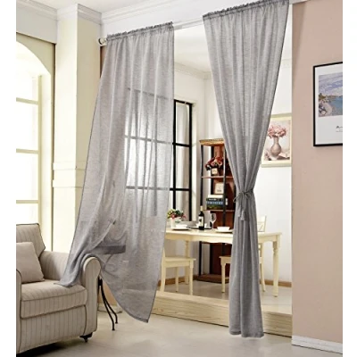 Afbeelding van WOLTU 1 X Doorschijnend gordijn voile 140x245cm,semi gordij Donkergrijs VH5859dgr