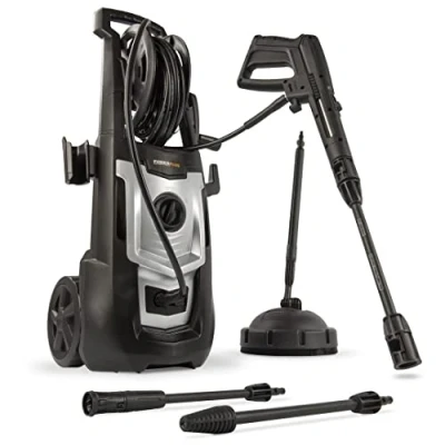 Afbeelding van Powerplus POWXG90410 Hogedrukreiniger 1800W Max. 140 bar 420 l/h Incl. 8m slang, terrasreiniger en accessoires Reiniger voor auto, fiets meubelen
