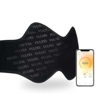 Afbeelding van Vulpés HeatBelt Pro intelligente warmtegordel Warmteondersteuning voor de rug, nieren en bekkenstreek Smartphone bediening Bamboe materiaal Ontwikkeld in Duitsland (Onyx Black, M (80 120))
