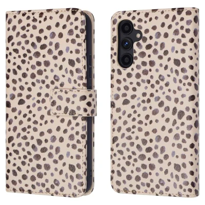 Afbeelding van Samsung Galaxy A34 (5G) Hoesje Kunstleder iMoshion Bookcase Black And White Dots Telefoonhoesje