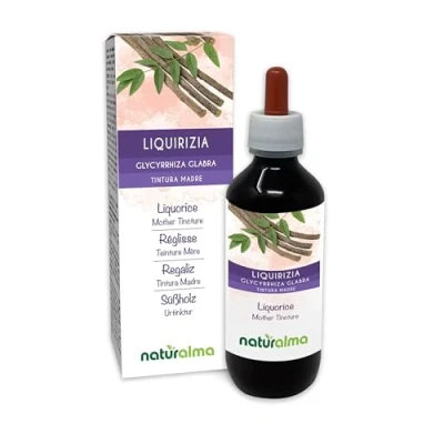 Afbeelding van Zoethout (Glycyrrhiza glabra) wortels Alcoholvrije moedertinctuur Naturalma Vloeibaar extract druppels 200 ml Voedingssupplement Veganistisch