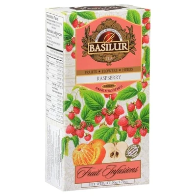 Afbeelding van BASILUR Fruit Infusions Vruchtenthee zonder cafeïne met framboos en citroenaroma 25x2g