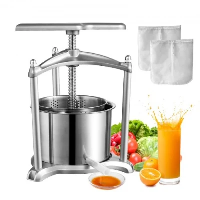 Afbeelding van VEVOR 6 L Fruitpers Appelpers Pureerpers, Bessenpers 18 x 15 cm Handmatige Sapcentrifuge Mechanische Roestvrijstalen Pers Geschikt voor Sap Fruit Puree etc.