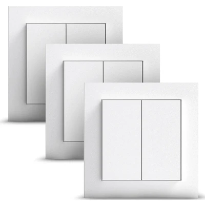 Afbeelding van GIRA + Senic Friends of Hue Smart Switch Compatibel met Philips (Geen batterijen, niet opladen) Draadloze Homekit Lichtschakelaar en Dimmer Made in Germany 3x Wit