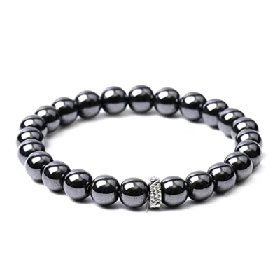 Afbeelding van OZ Jewels Kralenarmband Black Hematite Natuurstenen Elastisch