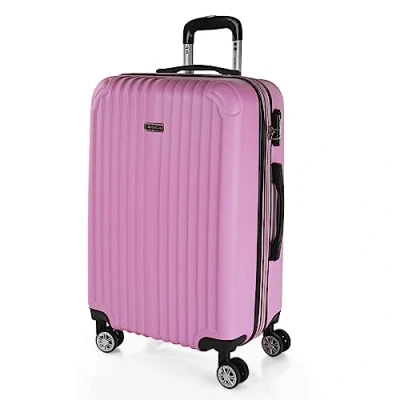 Afbeelding van ITACA Middelgrote Koffer. Medium Trolley Reiskoffer van ITACA. Lichtgewicht ABS Harde Schaal 4 Wielen Cijferslot T71560, Roze