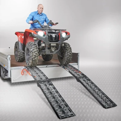 Afbeelding van Datona Extra Verstevigde Zwarte Oprijplaat Voor Motoren 225 cm 2 Stuks (225 x 28 15 per stuk)