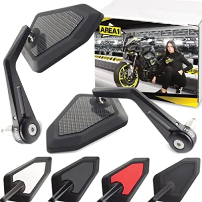 Afbeelding van Area1 Spiegel voor motorfiets, stuureindmontage, computergestuurd gefreesd, compatibel met G 310 R, GS/spiegel C 400 X, GT (M10 x 1,5) (V58)