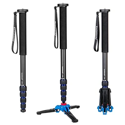 Afbeelding van Koolehaoda Camera Aluminium monopod met inklapbare statiefsteunvoet, max. Hoogte 165 cm, lichtgewicht draagbaar, alleen zwaar: 0,62 kg / 1,36 lb