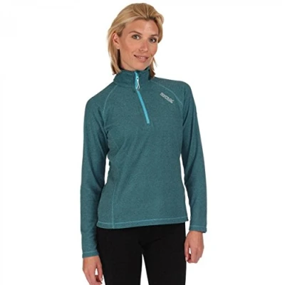 Afbeelding van Regatta Dames Montes lichtgewicht halve rits mini streep microfleece fleece, Atoll blauw, 12