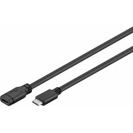Afbeelding van USB C verlengkabel 1 meter 3.0 (Zwart)