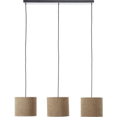 Afbeelding van Brilliant Tony Hanglamp 3 lichts E27 max 3x25W Ribstof Grijs