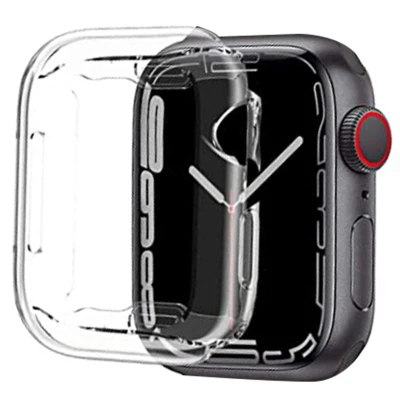 Afbeelding van Apple Watch 45 mm Hoes: iMoshion Full Cover Softcase Transparant Siliconen En TPU (zacht) Smart Covers