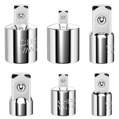 Afbeelding van Lectorias 6 stuks dopsleuteladapters, ratelsleutel adapterset, adapter 1/4 inch naar 3/8 inch, 1/2