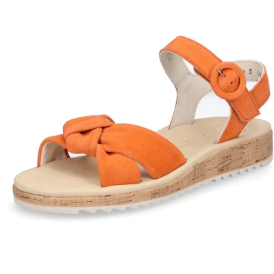 Afbeelding van Paul Green 6105065 Sandalen met sleehak, Dames, Maat: 37.5, Orange Leer