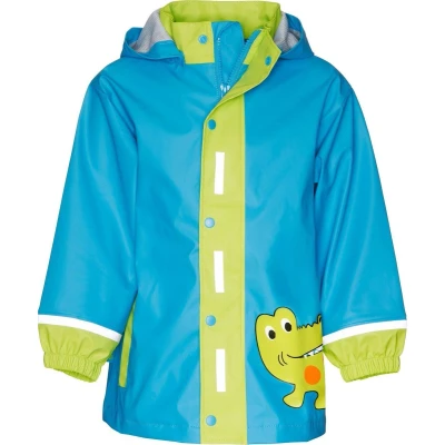 Afbeelding van Playshoes regenjas Crocodile lichtblauw/groen