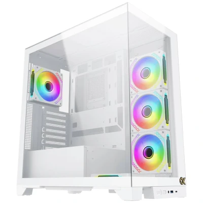 Afbeelding van Xigmatek PC Gehäuse Endorphin Ultra Arc Midi tower behuizing Wit Zijvenster