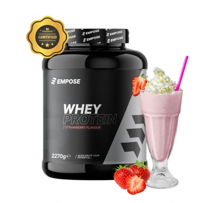 Afbeelding van Empose Nutrition Whey Protein Proteine Poeder Eiwitpoeder Eiwitshakes Aarbei 2270 gram 76 doseringen