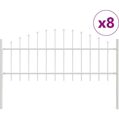 Afbeelding van vidaXL Tuinhek met Hoepel Top Wit 13,6x0,75 m Staal