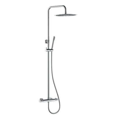 Afbeelding van Regendoucheset Opbouw BWS Ribbel Chroom