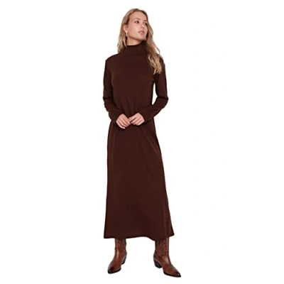 Afbeelding van Trendyol Camelkleurige Gebreide Jurk Met Coltrui Tctaw23Eb00001