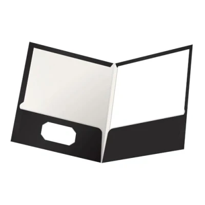 Afbeelding van Oxford 51706EE Brievenmap met dubbel vak, voor circa 100 vellen, gelamineerd, zwart, 25 stuks