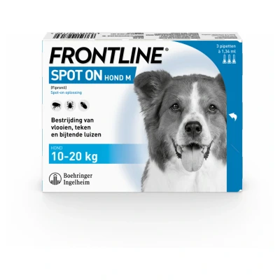 Afbeelding van Frontline Spot On Anti Vlooien en Teken Druppels Hond M 10 20 kg 3 pipetten