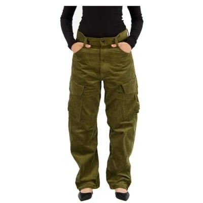 Afbeelding van G Star RAW Cargo Cord 3D Boyfriend broek voor dames, groen (Dark Olive D23221 d405 c744), 26, 26W