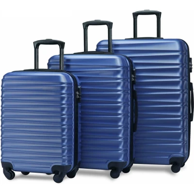 Afbeelding van YYCHAN Kofferset 3 delig Reiskoffer Set koffersets 38 L Handbagage + 75 Trolley +110 Groot BLAUW